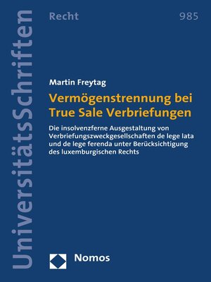 cover image of Vermögenstrennung bei True Sale Verbriefungen